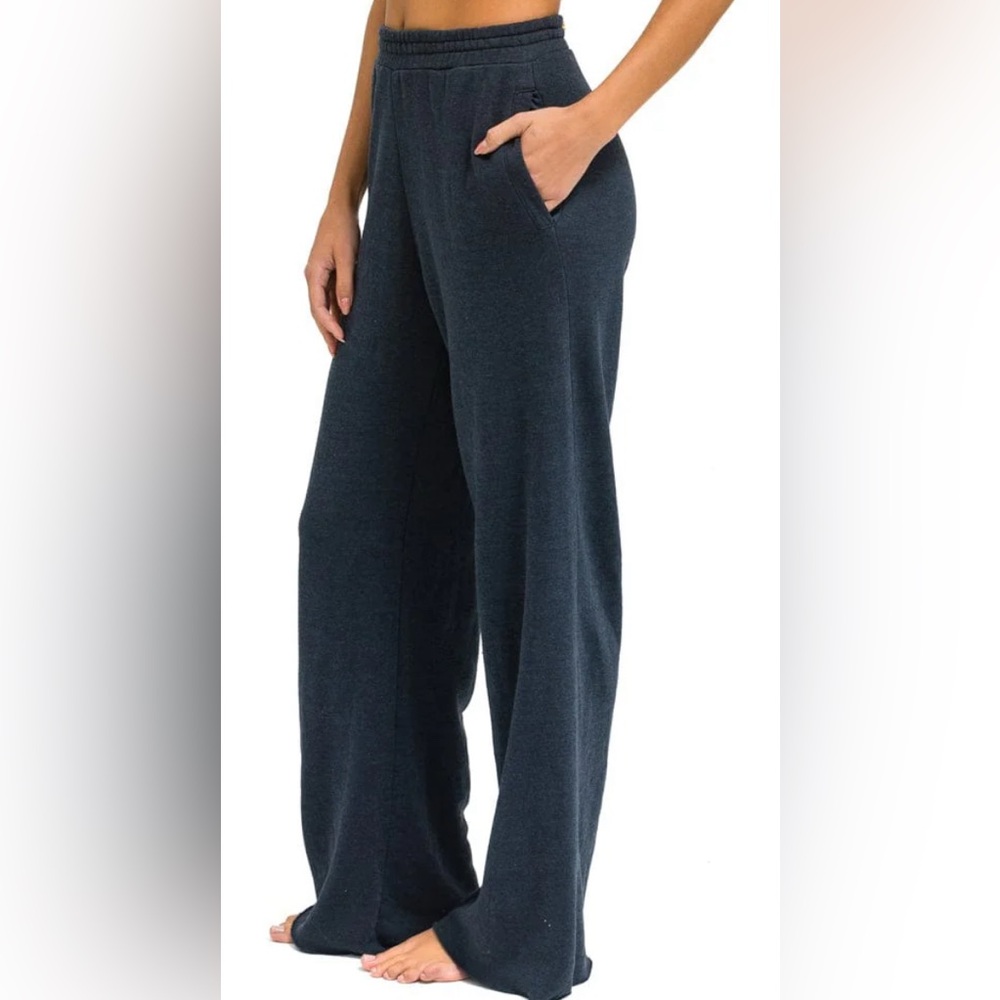 2pc🔥Aviator Nation Set 5 Stripe Hoodie & Gray Wide Leg Sweatpants Set Medium USA - Picture 6 of 10